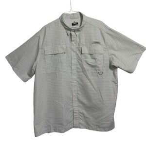 Columbia Men's Short-Sleeve Check Button-Down Shirt - Light Gray